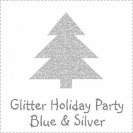 UGlitter Holiday Party Blue and Silver Invitations